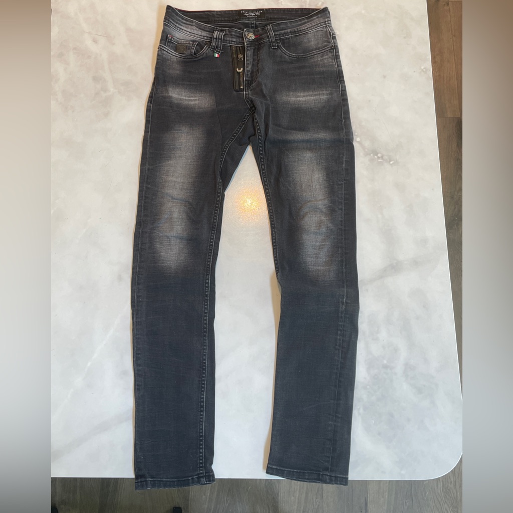 Philipp Plein Vintage Black Wash Skinny Fit Denim Jeans Size 30 Lightly Worn